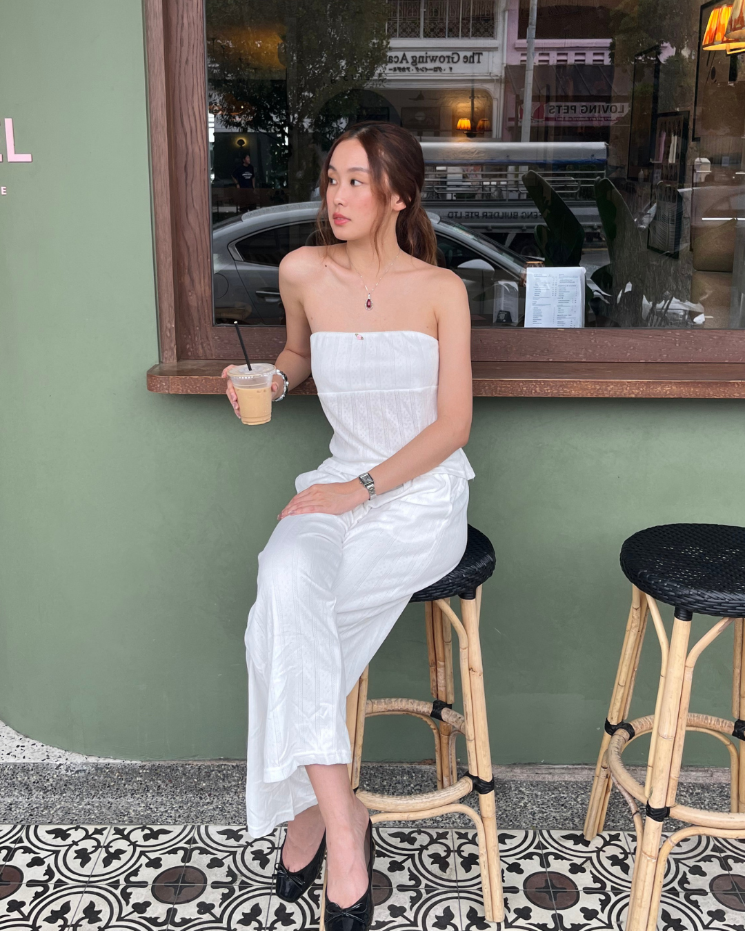 Pointelle Easy Pant - White