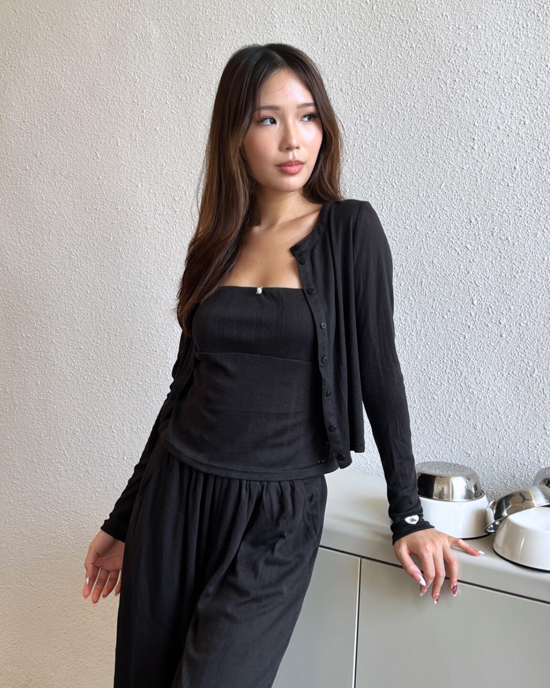 Dreamy Pointelle Set - Black