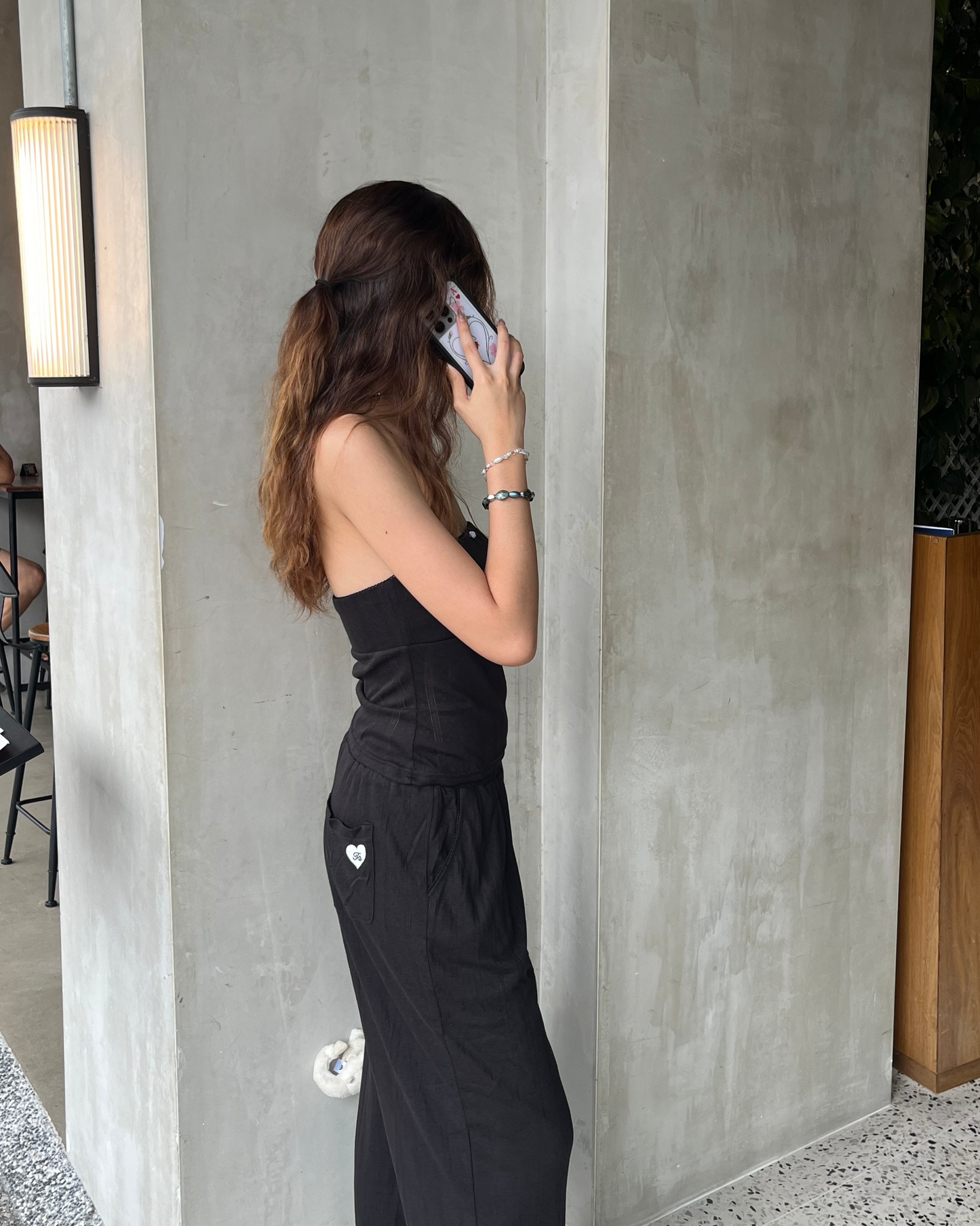 Pointelle Easy Pant - Black