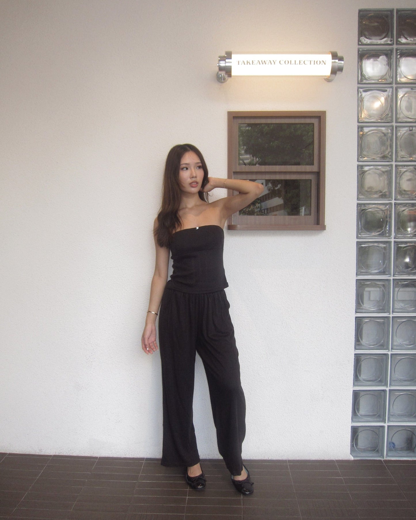 Pointelle Easy Pant - Black
