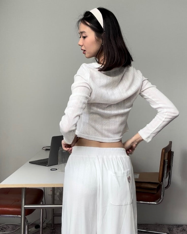 The Pointelle Layering Duo - White