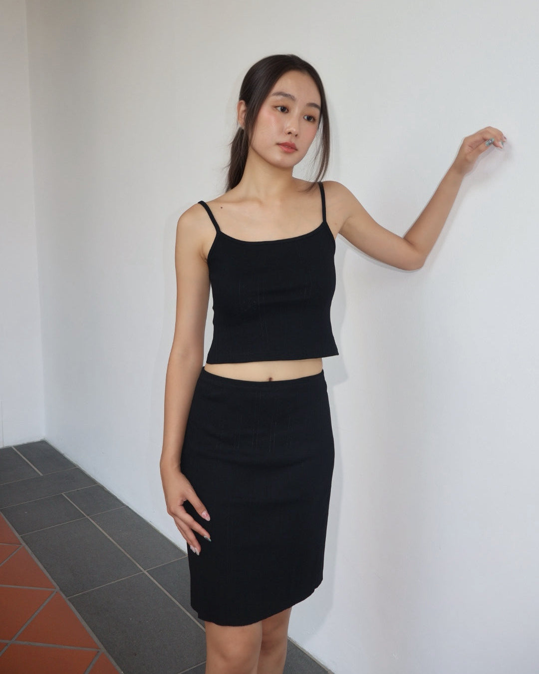 The Lola Tank - Onyx Pointelle