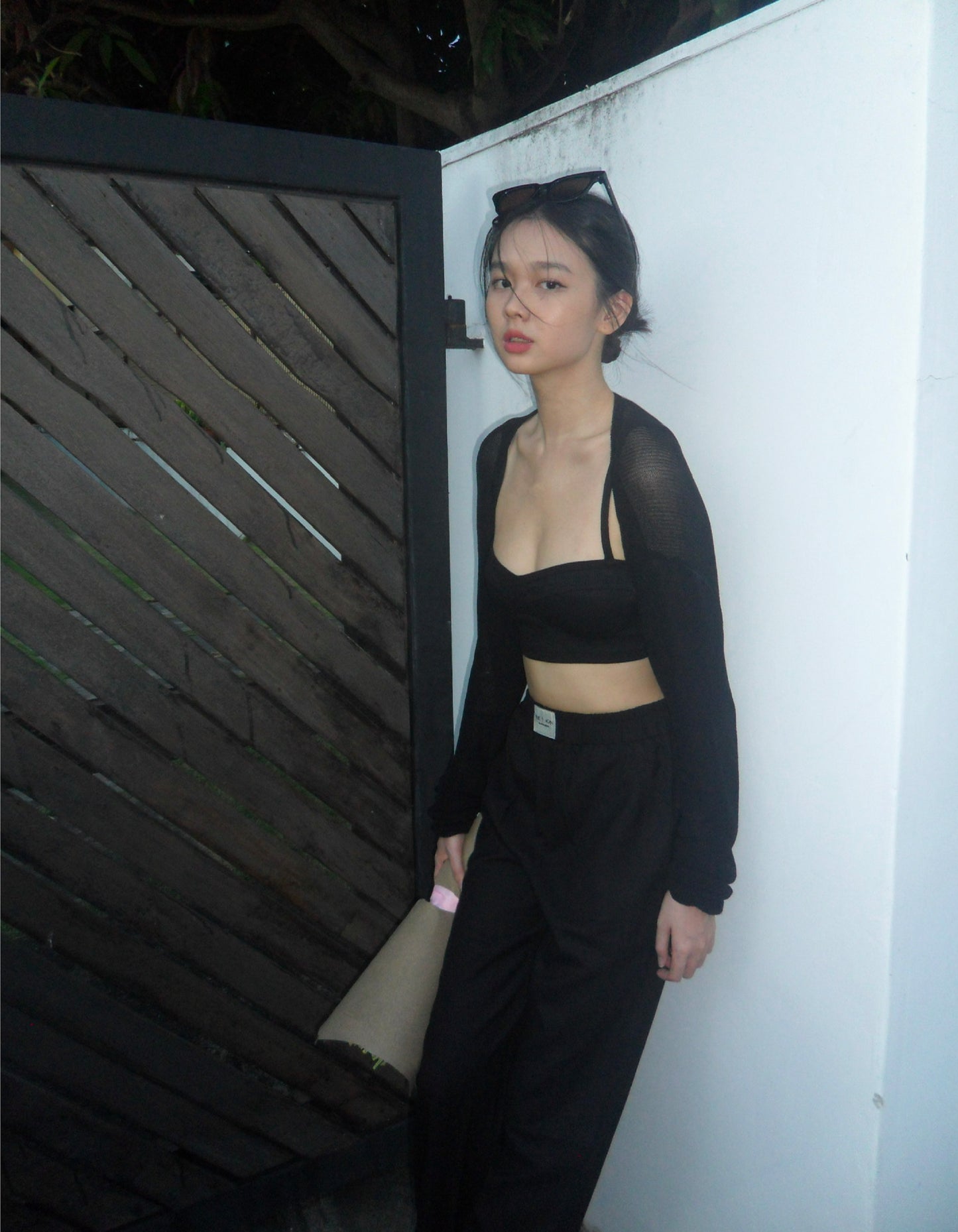 The Outside Knitted Bralette - Liquorice