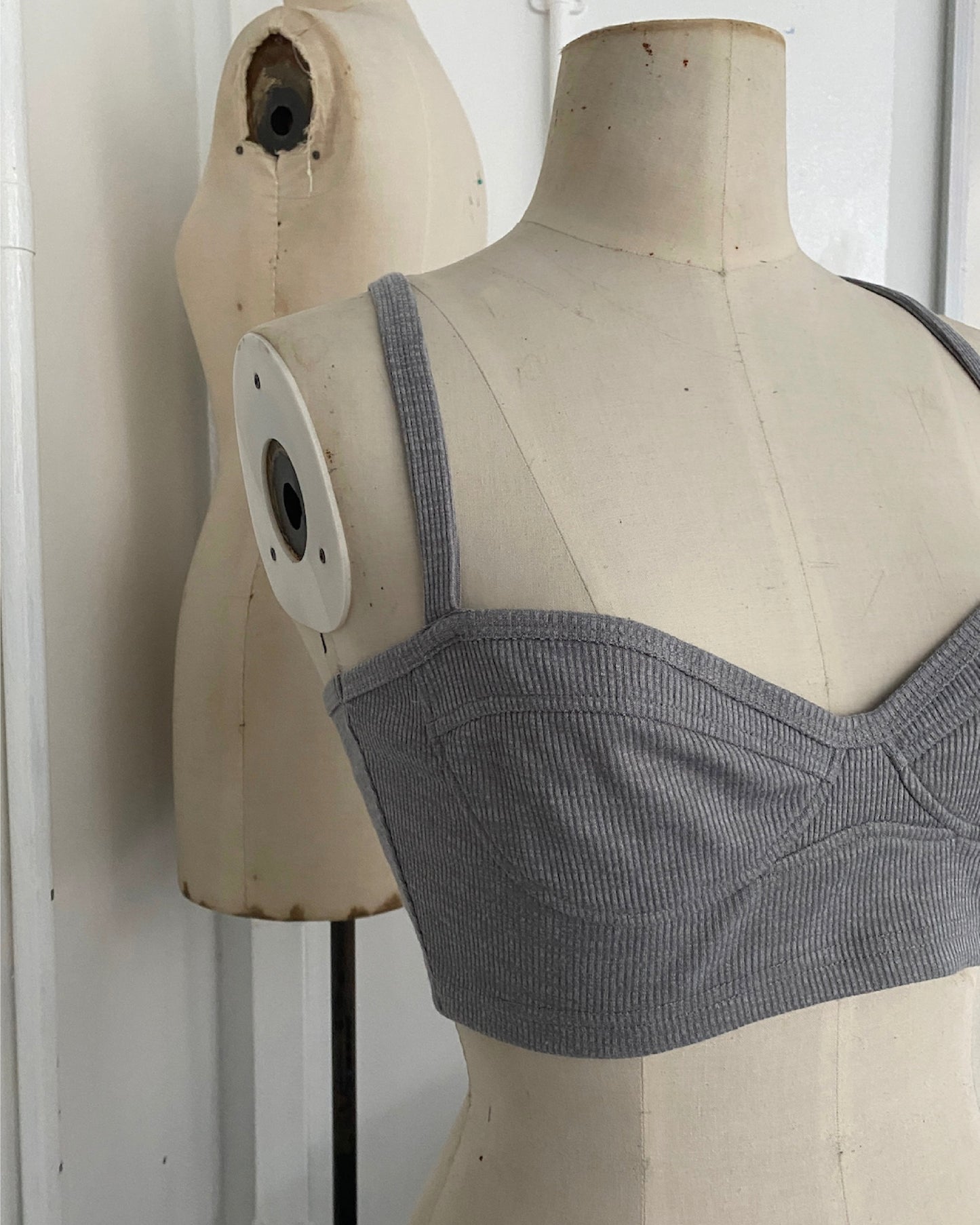 The Outside Knitted Bralette - Stormy grey