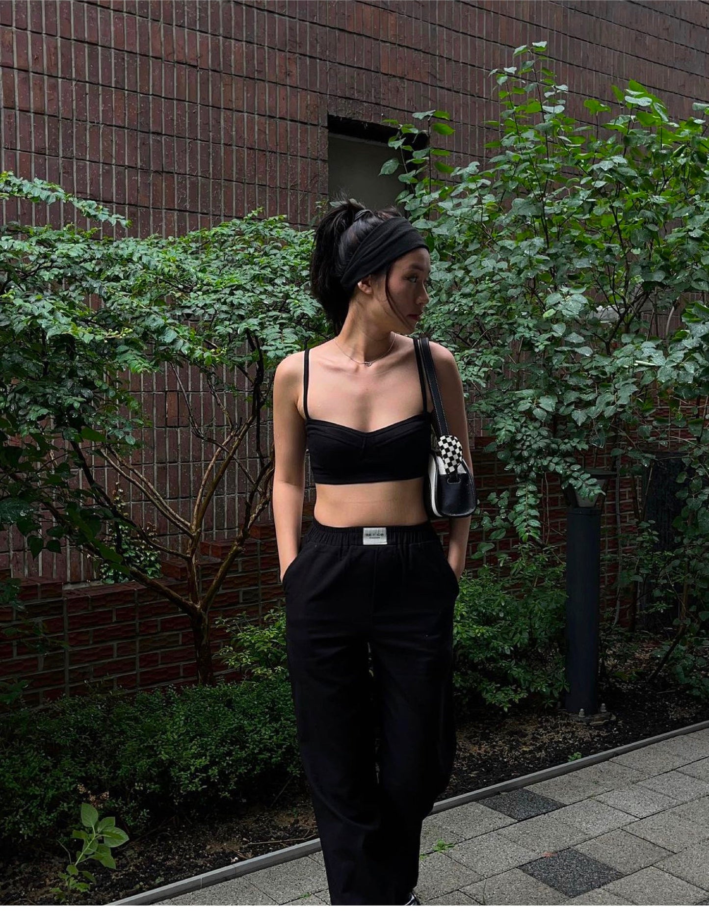 The Outside Knitted Bralette - Liquorice