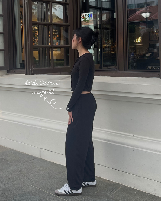 Pointelle Easy Pant - Black