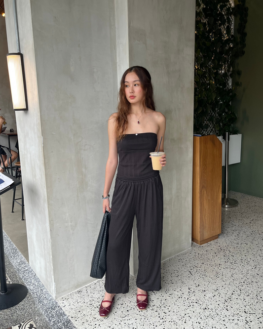 Pointelle Easy Pant - Black