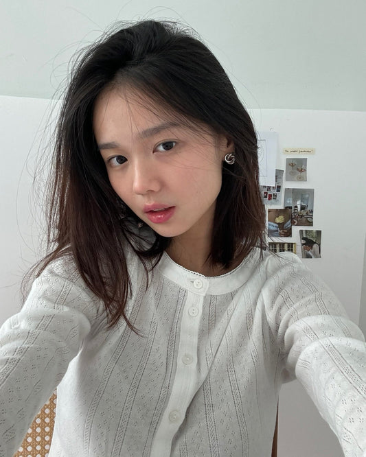 Pointelle Cozy Cardigan - White