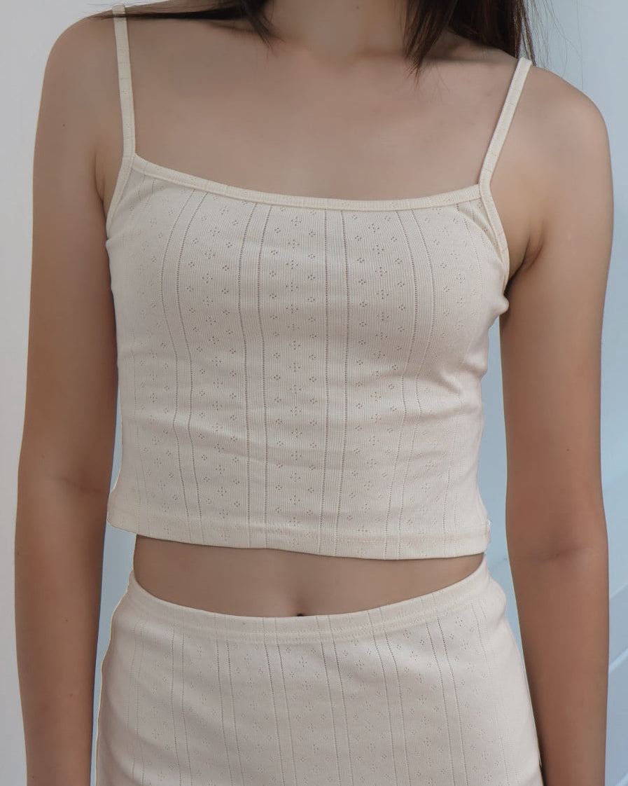 The Lola Tank - Butter Pointelle