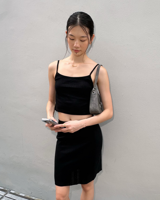 The Lola Tank - Onyx Pointelle