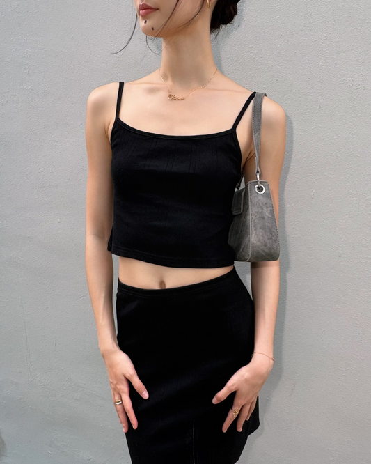 The Lola Tank - Onyx Pointelle