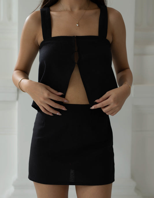 The Valentina Bustier Top - Midnight