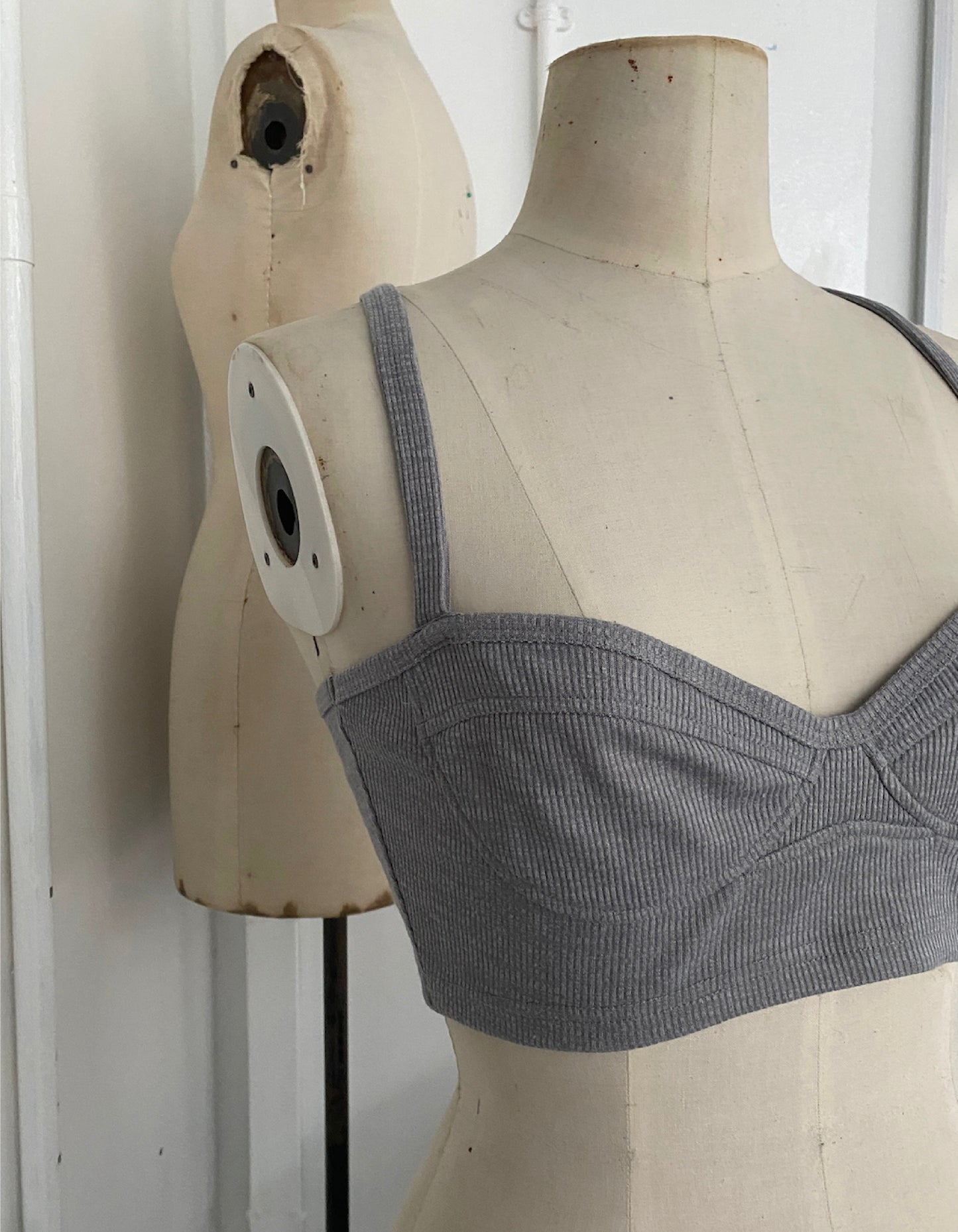 The Outside Knitted Bralette - Stormy grey