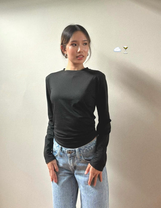 Butter Long Sleeve Tee - Black Velvet