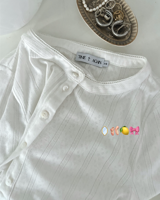 Pointelle Cozy Cardigan - White